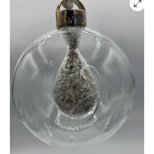 Anna New York Joy Crystal Glass Silver Gemstone Christmas Bulb Ornament, In Box